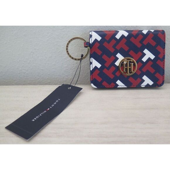 Tommy Hilfiger 69J5888 Multi Signature Logo ID/Credit Card Holder w/Keyring $68+ - Picture 1 of 5